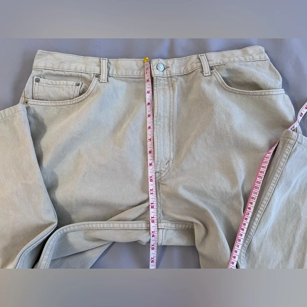 LEVIS 505 Regular Fit Jeans Mens 42 Beige‎ Straight Regular Denim W42 L32